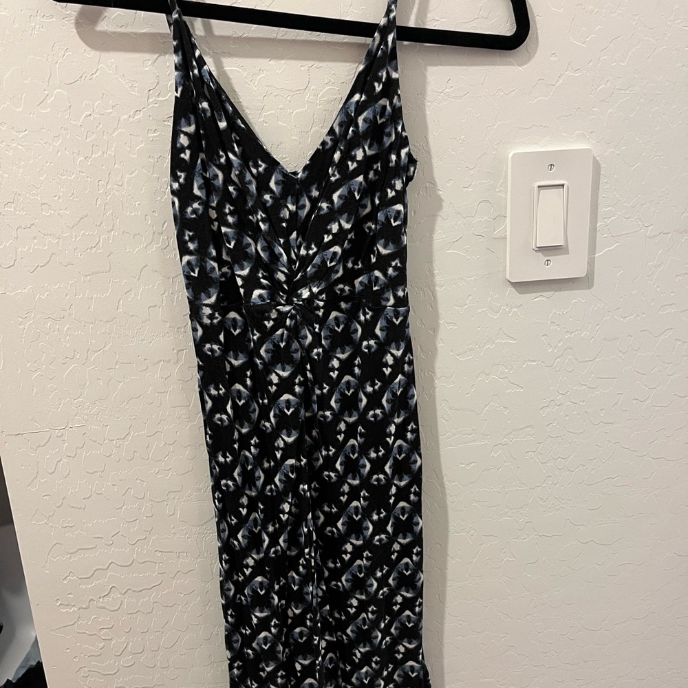 Black, Blue And White Patterned Dress